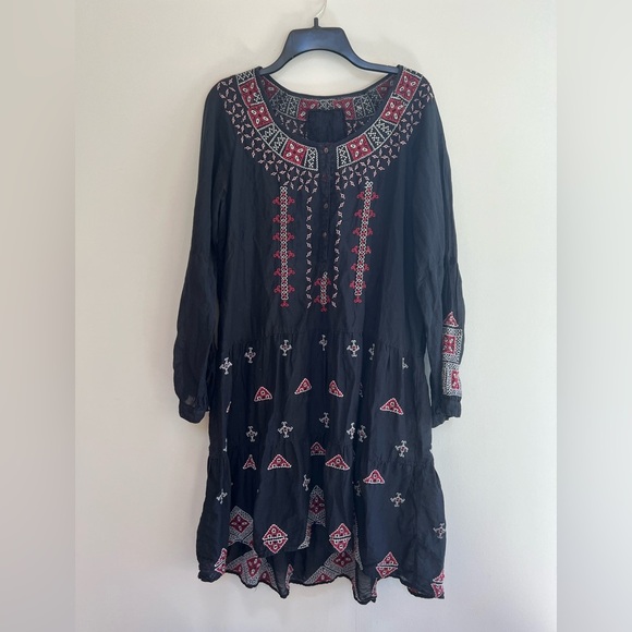 Johnny Was Embroidered 'Ava Peasant Dress’ Cotton/Silk Blend, size L - Picture 3 of 9